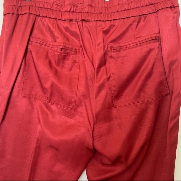 Ann Taylor LOFT Women’s Pant Trousers Size SP Rusty Red Drawstring Pants - Picture 4 of 9